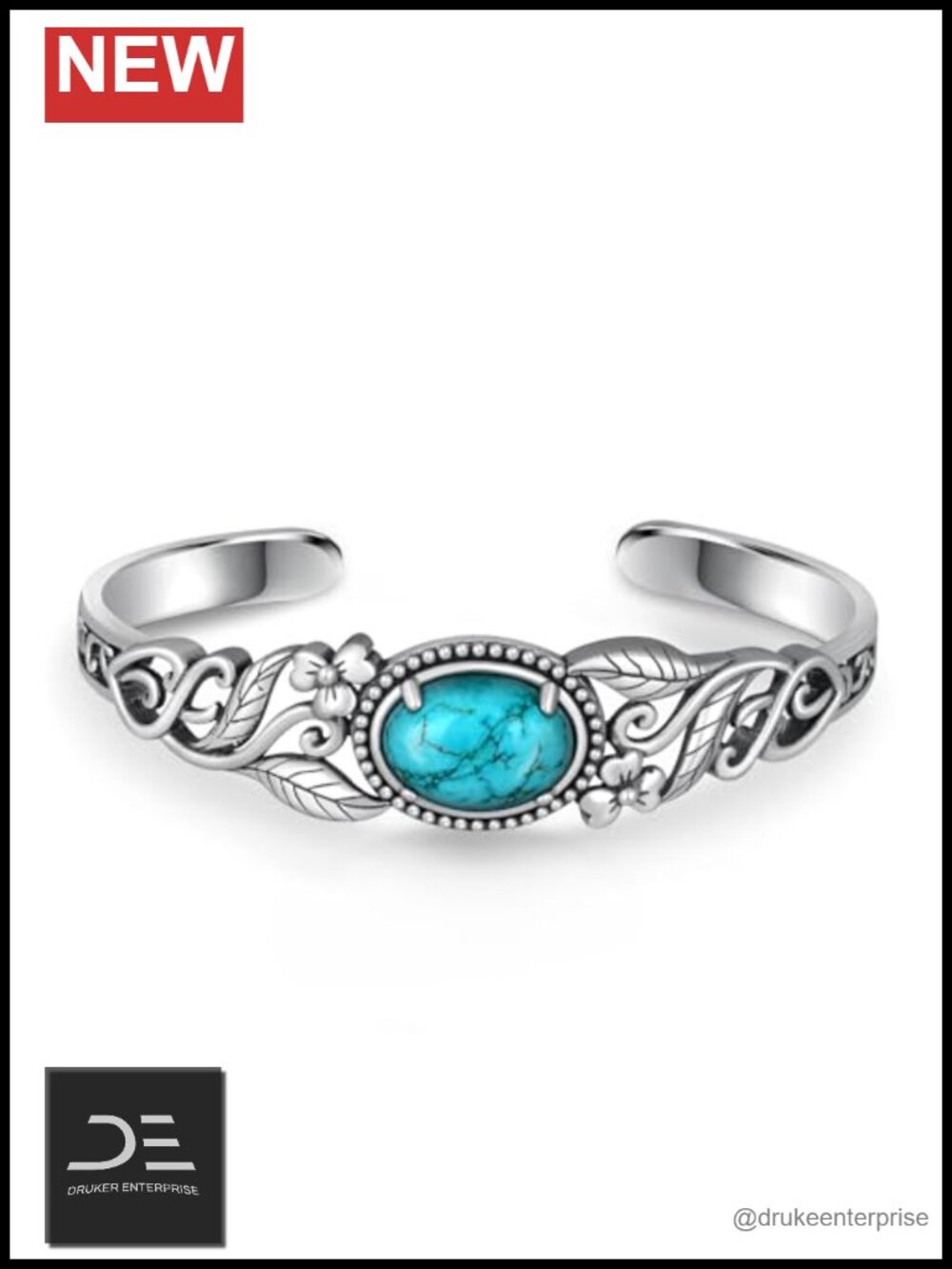 Genuine Turquoise Cuff Bracelet 925 Sterling Silver Western Jewelry Adjustable